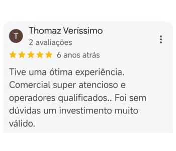 Avaliação 5 estrelas no Google sobre aluguel de gerador na GeraMais — depoimento 7